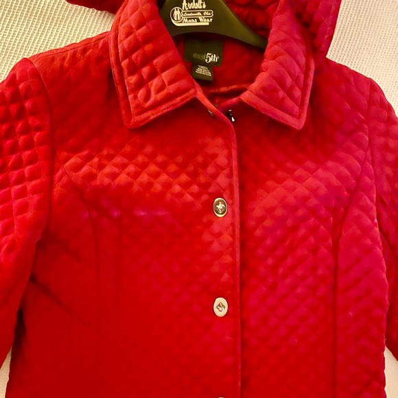 East 5th Quilted Jacket Burgundy Red w/Detachable Hood - Picture 2 of 4